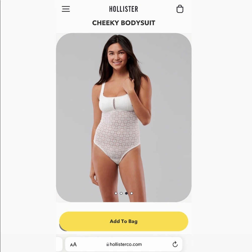 Hollister lace, cheeky, white bodysuit